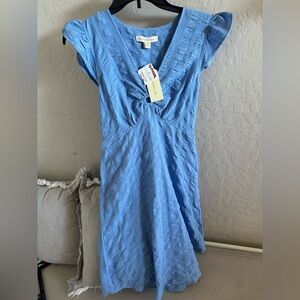 Monteau Sky Blue Textured Dress